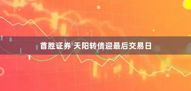 首胜证券 天阳转债迎最后交易日